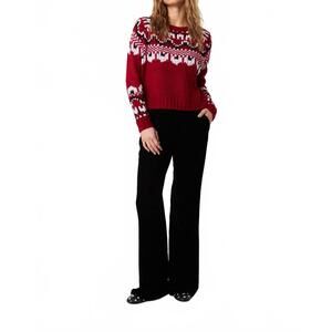 NEW JOHN + JENN hunter crew neck sweater in fireside chill
